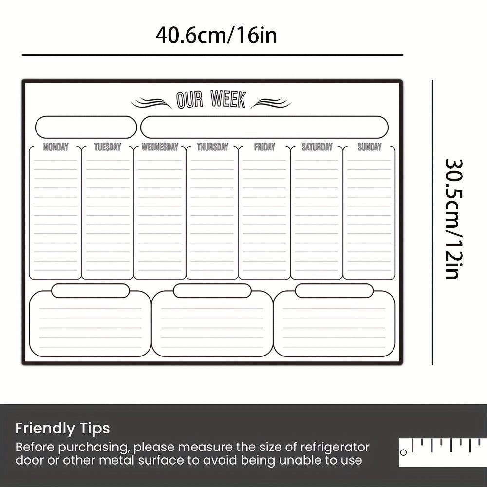 Magnetic Weekly Dry Erase Board Calendar Whiteboard