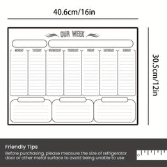 Magnetic Weekly Dry Erase Board Calendar Whiteboard