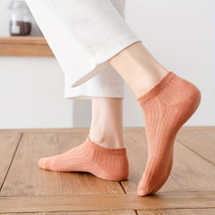 5 Pairs Striped Mesh Short Socks Comfort & Breathable Ankle Socks