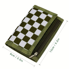 Men's Plaid Wallet Casual Coin Purse Soft Bag