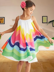 Sweet Girls Polka Dot Print Cami Dress Summer Casual