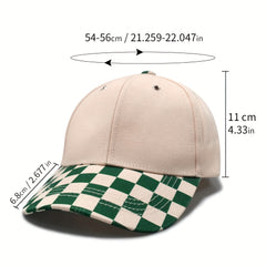Checkerboard Adjustable Sun Protection Baseball Cap for Boys and Girls