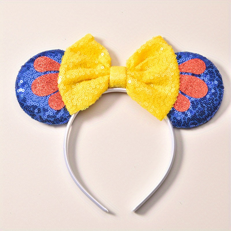 Cartoon Sequin Bow Mouse Ear Headband for Girls