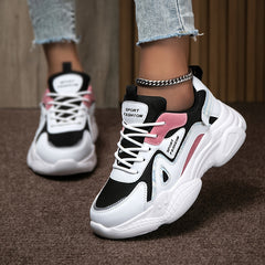 Women's Chunky Heel Sneakers Casual Wear Resistance