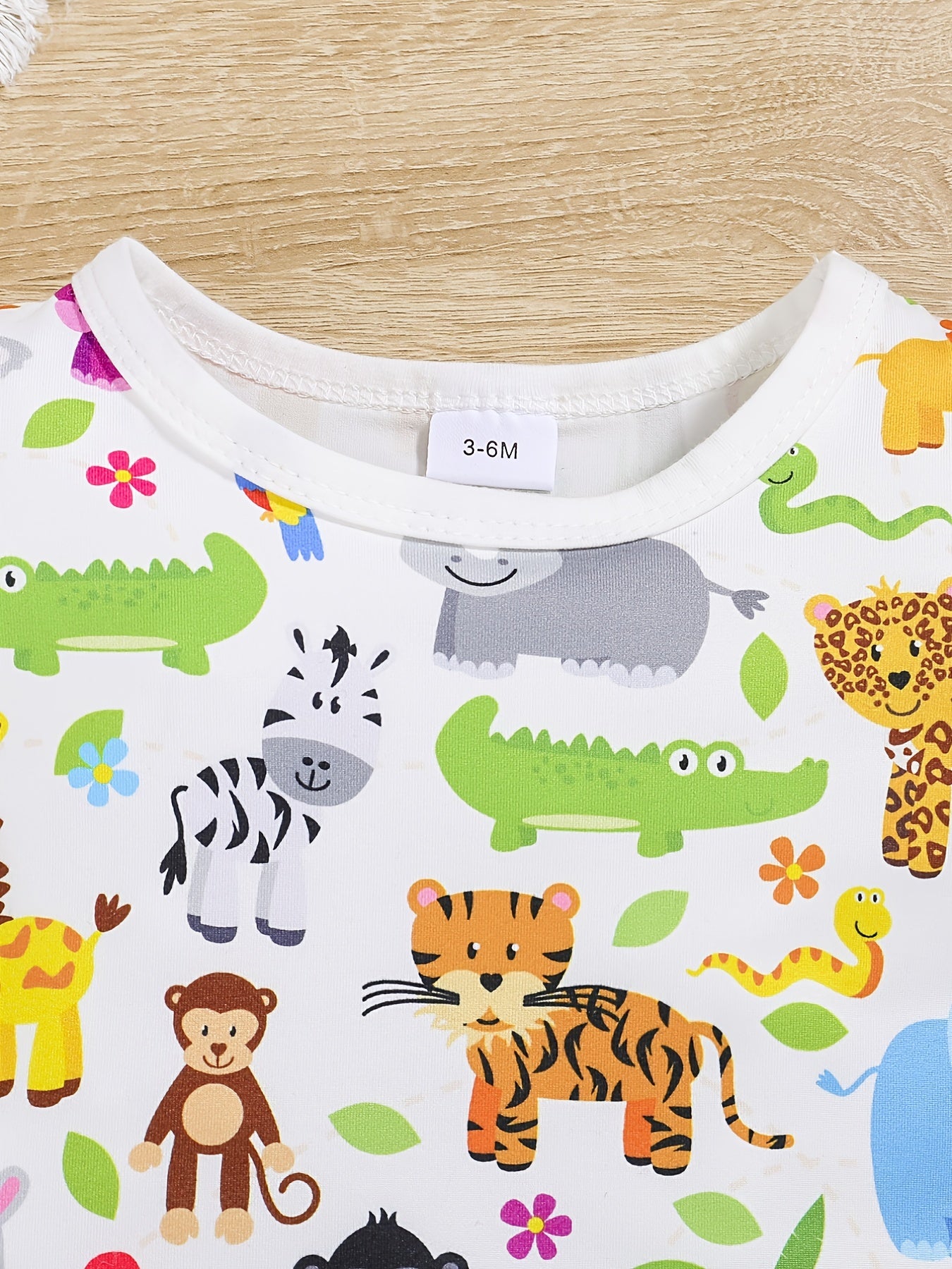 Baby Boys Casual Animal Graphic Print Short Sleeve Romper Jumpsuit Clothes
