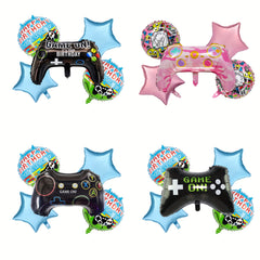 5pcs Game Theme Decorative Balloons Birthday Party Handle Balloons