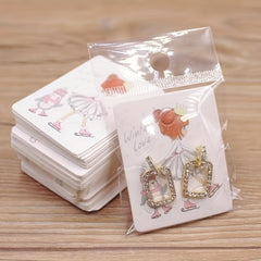 100pcs Jewelry Storage Paper Card Necklaces Earrings Hair Rings Packaging