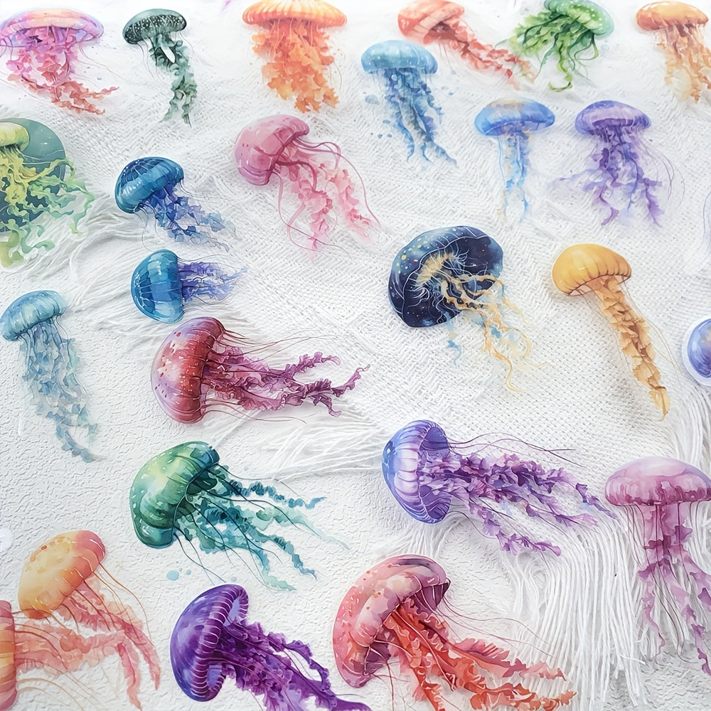50pcs Jellyfish PET Stickers Decals For Phone Notebook Luggage