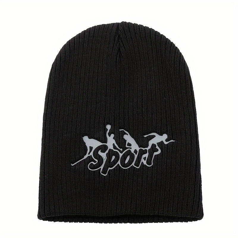 Sport Letter Knitted Hat Beanie... Cycling Coldproof Hat Skiing Hat