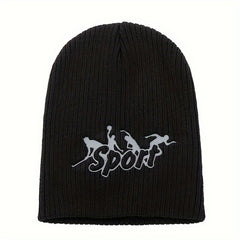Sport Letter Knitted Hat Beanie... Cycling Coldproof Hat Skiing Hat