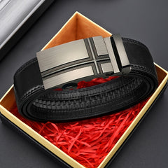 Men's PU Leather Auto Buckle Belt for Business