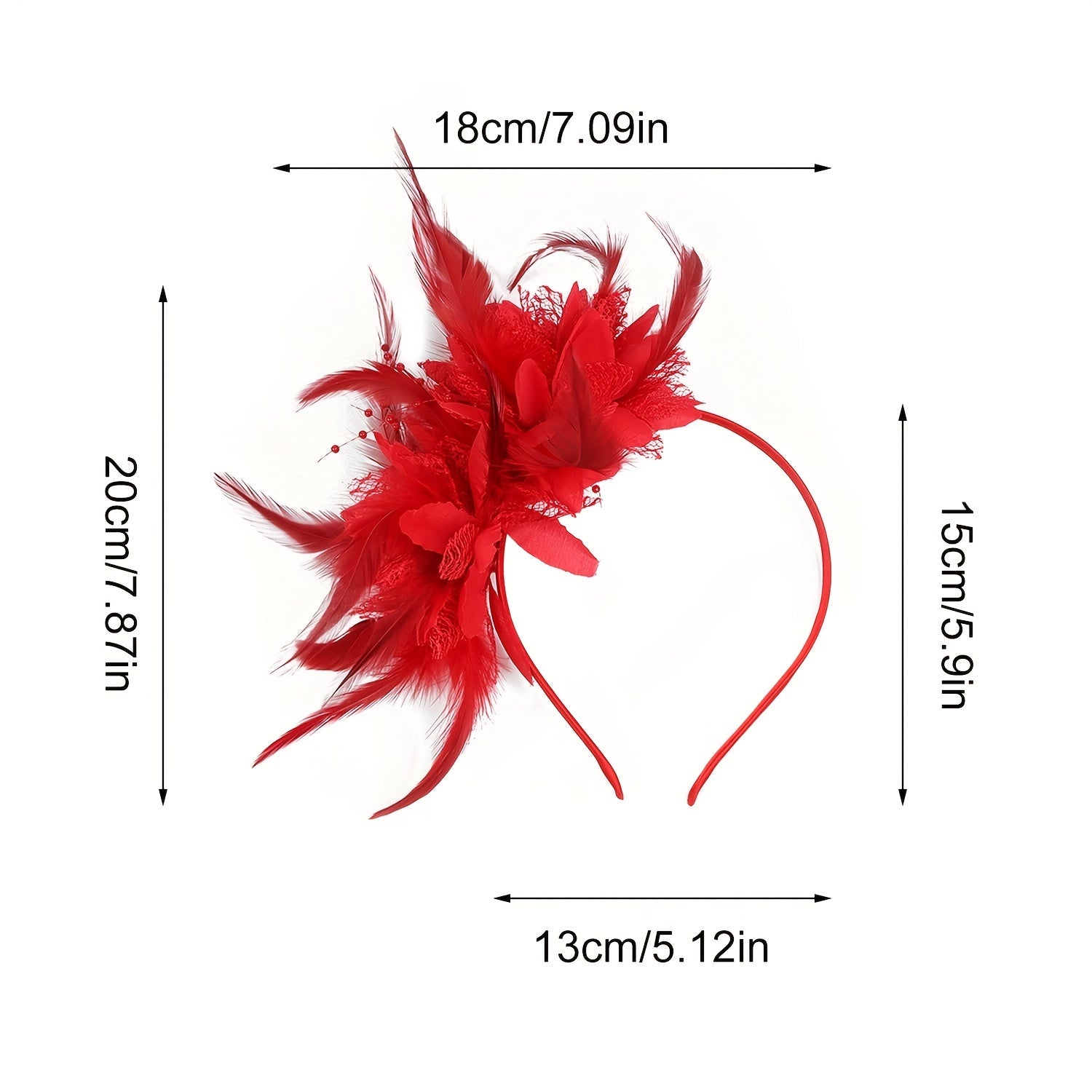Faux Feather Flower Headband Fancy Tea Party Derby Cocktail Hat