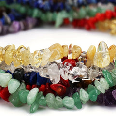 220pcs Natural Chip Stone Beads 5-8mm Multicolor Gemstones for Jewelry Making