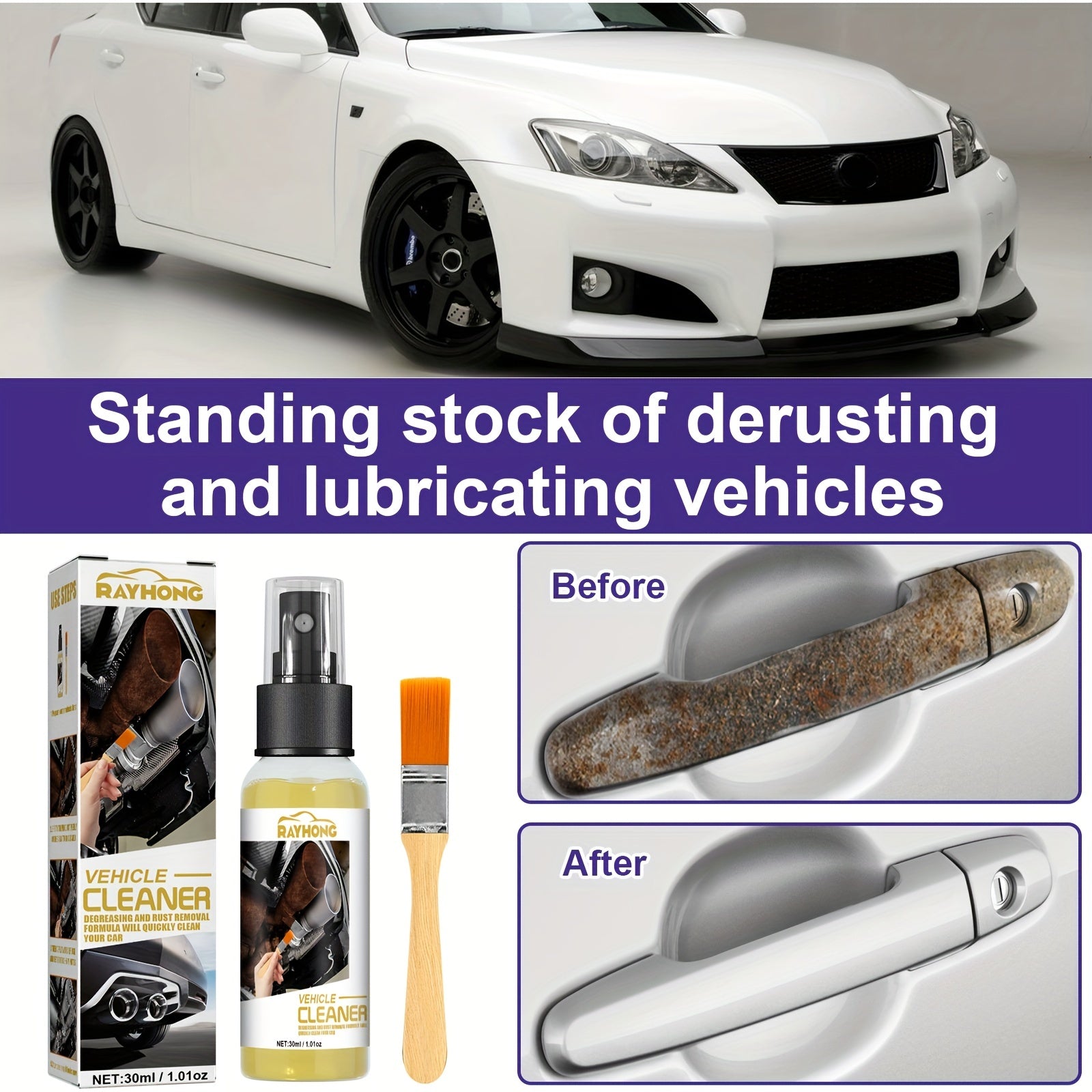 3 Bottles Car Rust Remover Lubricant - Multifunctional Screw Bolt Relaxer