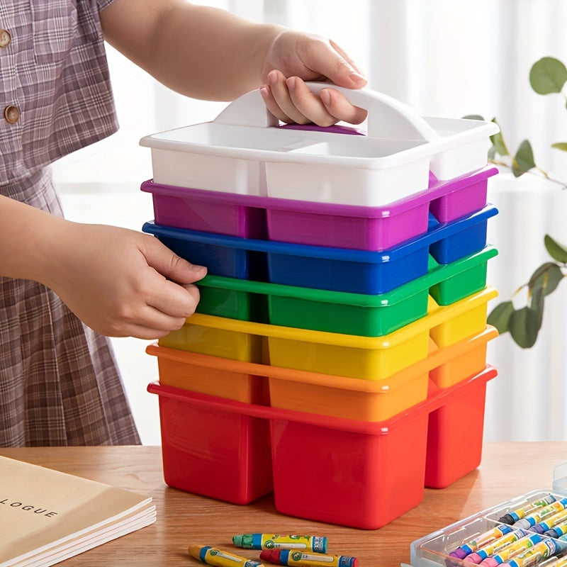 Desktop Plastic Basket Storage Box with Compartments