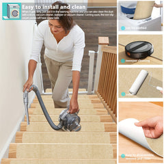 15pcs Carpet Stair Treads Non Slip Indoor Carpet 44 x 18 Stair Runners