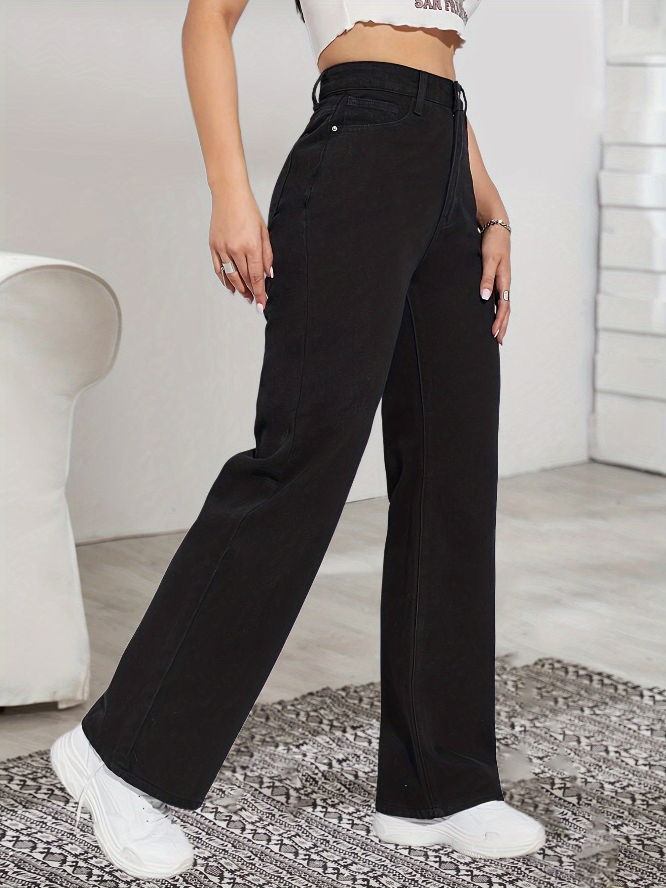 High Rise Straight Leg Boyfriend Jeans