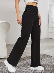 High Rise Straight Leg Boyfriend Jeans