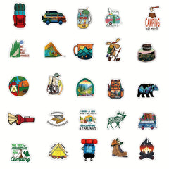 50pcs Outdoor Camping Sticker Waterproof Vinyl Sticker Pack for Teens