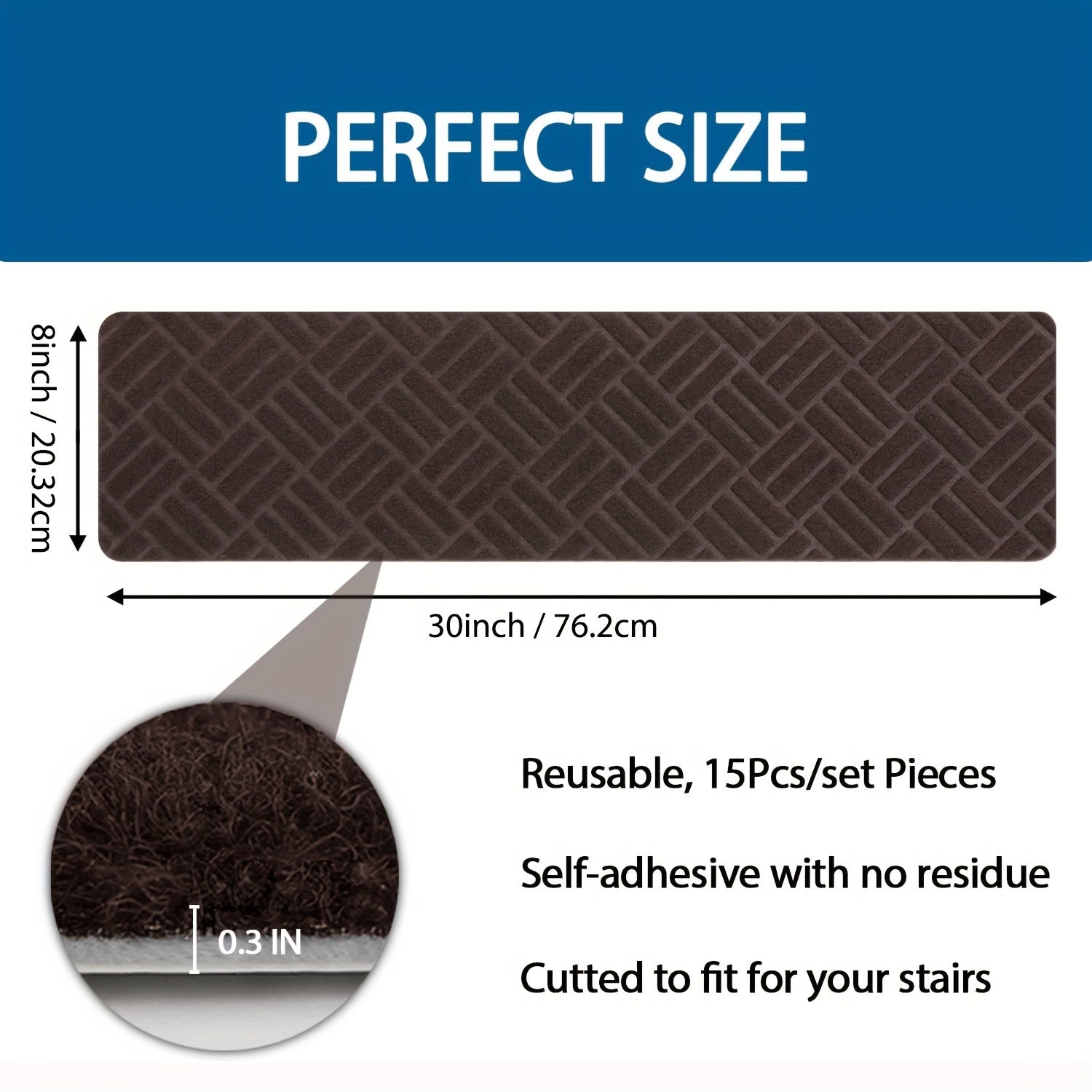 Non Slip Stairs Carpet Tape For Hardwood Floors Soft Peel And Stick Brown