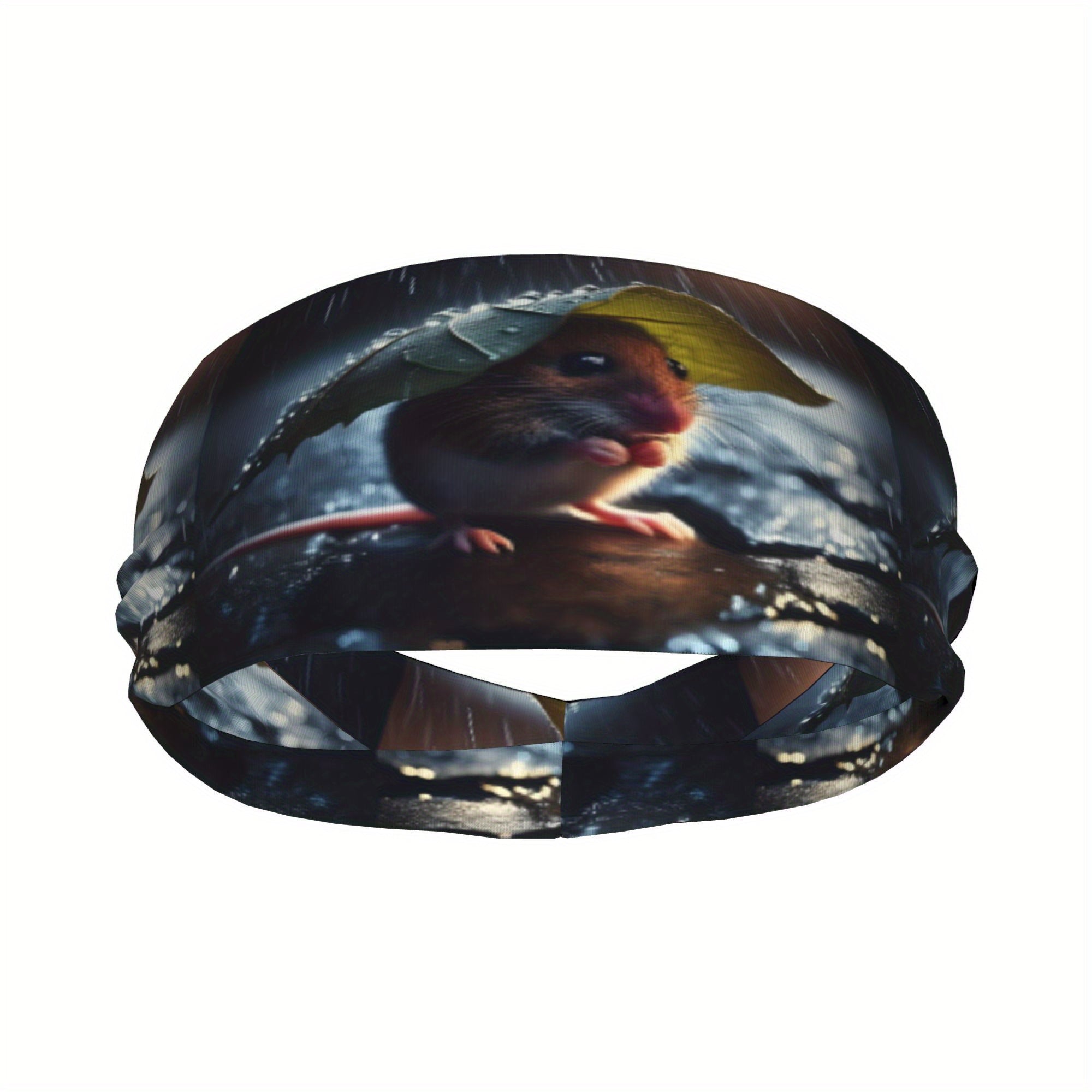 Rain Themed Unisex Sports Headband Sweat Wicking Stretchy Breathable Polyester