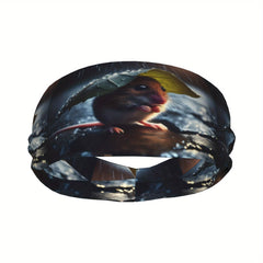 Rain Themed Unisex Sports Headband Sweat Wicking Stretchy Breathable Polyester