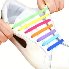 16pcs Flat Elastic Shoelaces for Low Top Canvas Shoes Sneakers