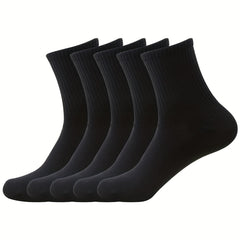 5 Pairs Crew Sports Socks Breathable Mid Tube Socks Women's Stockings