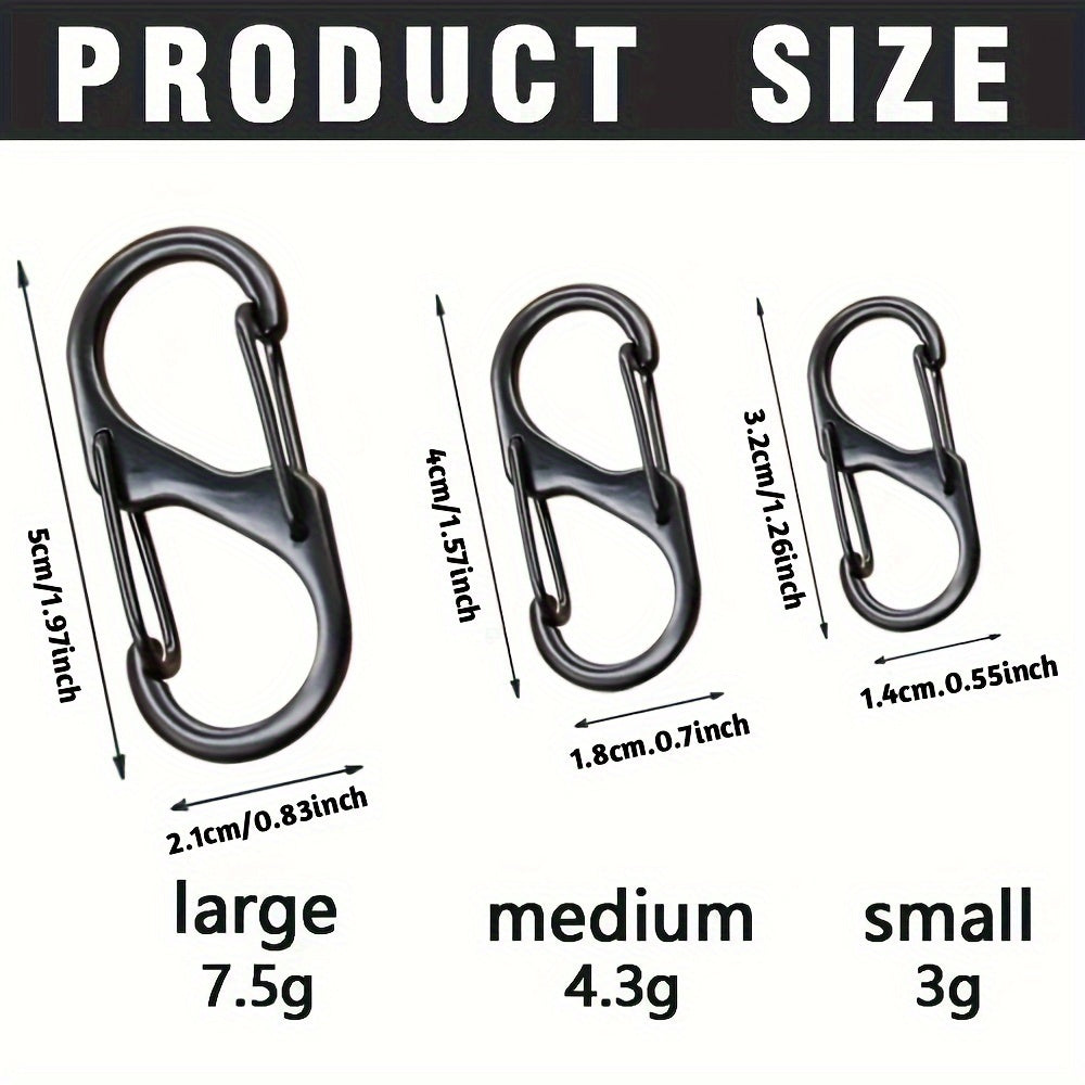18pcs Metal Zipper Pull Buckle Keychain for Outdoor Camping