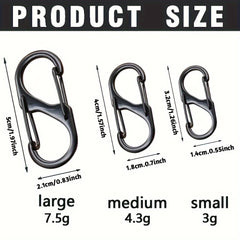18pcs Metal Zipper Pull Buckle Keychain for Outdoor Camping
