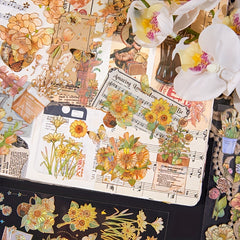 3sheets Hot Stamping Stickers Plants Flowers Scrapbook Diary Album