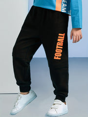 JUST RIGHT Letter Print Boys Active Sweatpants Comfortable Joggers