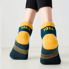 5 Pairs Letter Graphic Yoga Socks Anti-slip Athletic Ankle Socks