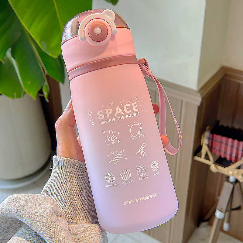 1pc 21 3oz 630ml Portable Plastic Cup Gradient Outdoor Sports Water Bottle