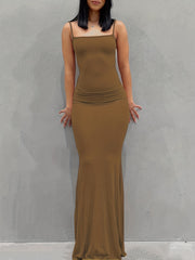 Women's Backless Bodycon Maxi Dress