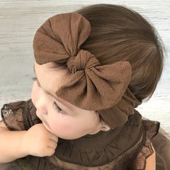 Soft Nylon Bow Headband for Baby Girls