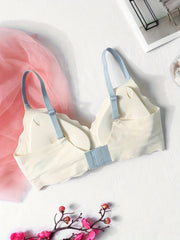 Scallop Trim Wireless Push Up Bra Women's Lingerie