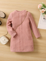 Girls Ribbed Stretch Fit Slim Dress Kids Clothes