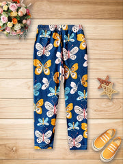 Girls Butterfly Graphic Stretch Yoga Leggings High Waist Slim Pants