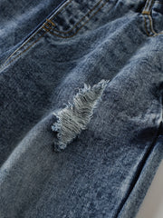 Boys Casual Denim Straight Leg Jeans Ripped Pants