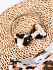Baby Girls Leopard Print 4pcs Outfit Set Spring Autumn Clothes