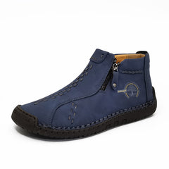 Men's Classic Stitching Ankle Boots Outdoor Zipper Shoes