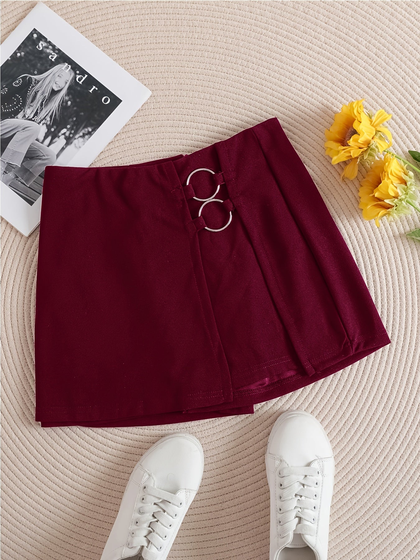 Ring Linked Skorts High Waist Comfy Shorts
