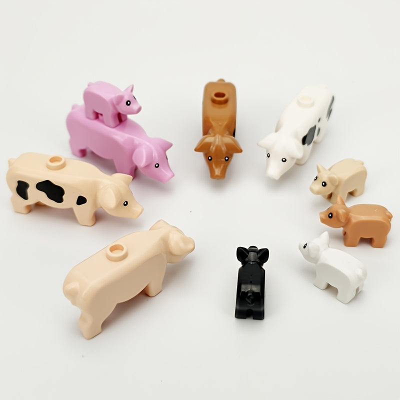 Farm Building Blocks Toy - Wild Boar Piglet Pasture Fence Assembly