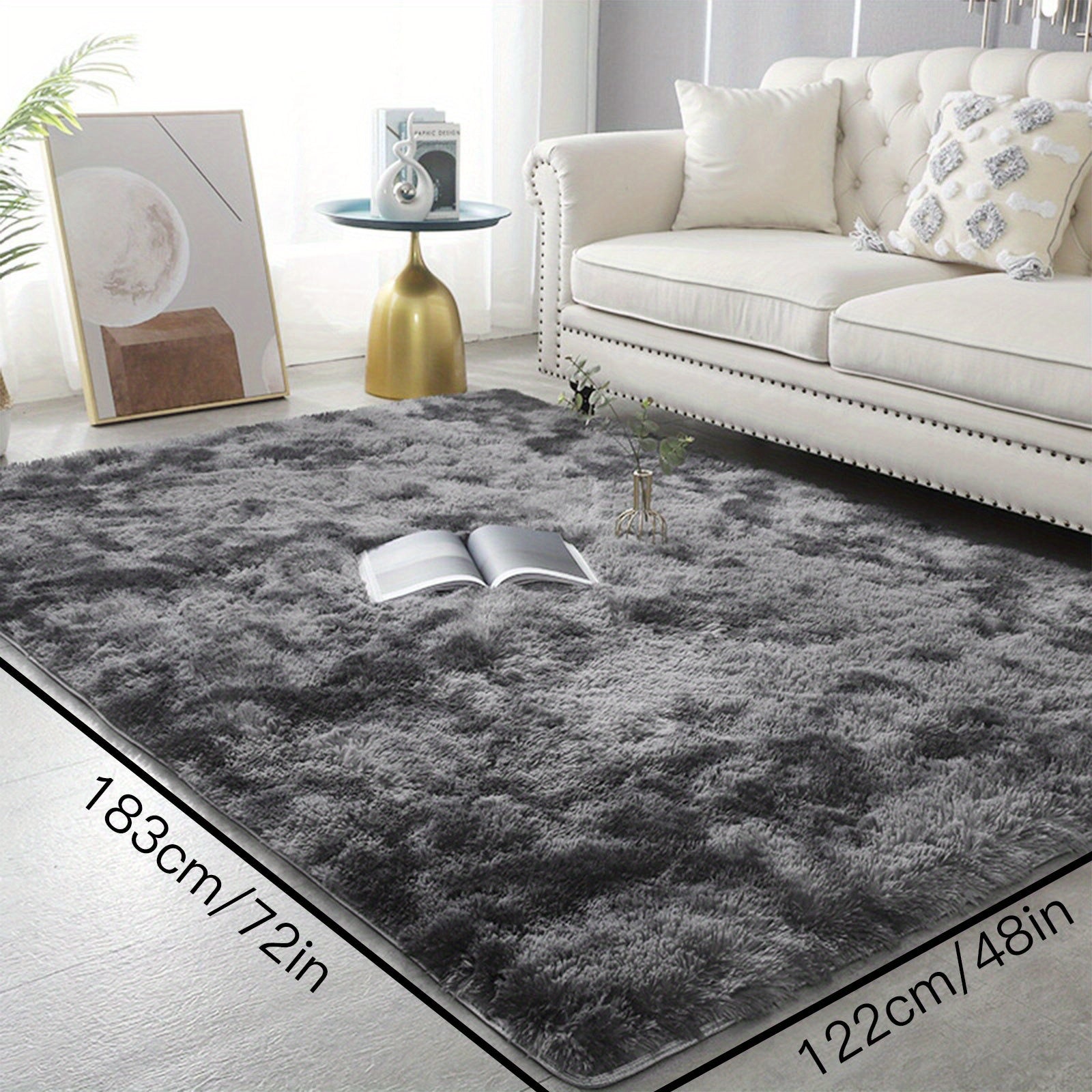 Soft Shaggy Tie Dye Area Rugs for Living Room Bedroom 3'x5'