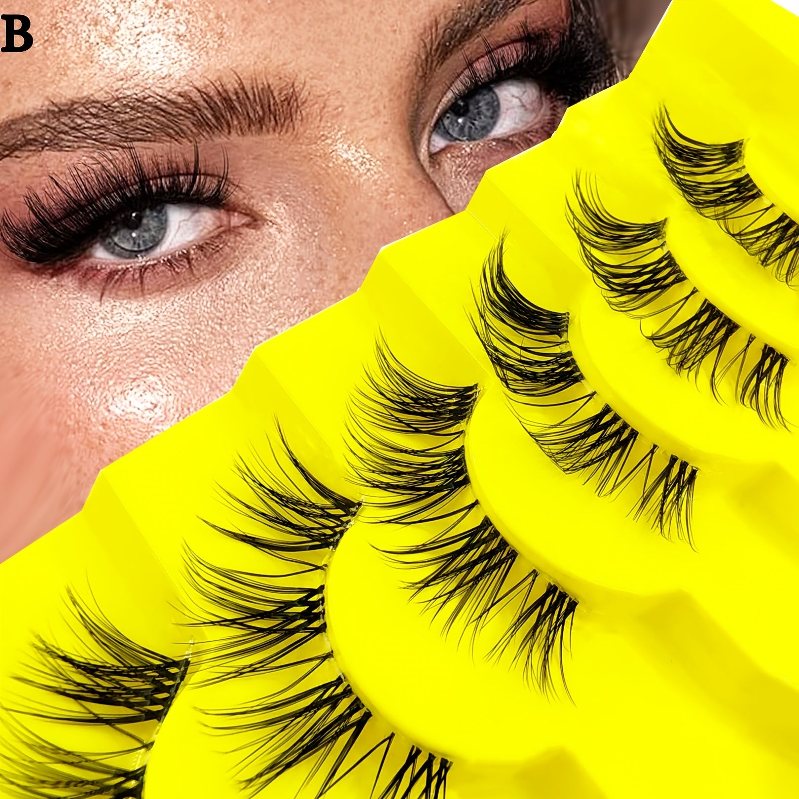 7 Pairs Cat Eye Lashes Curling Sexy DIY Extension Natural False Eyelashes