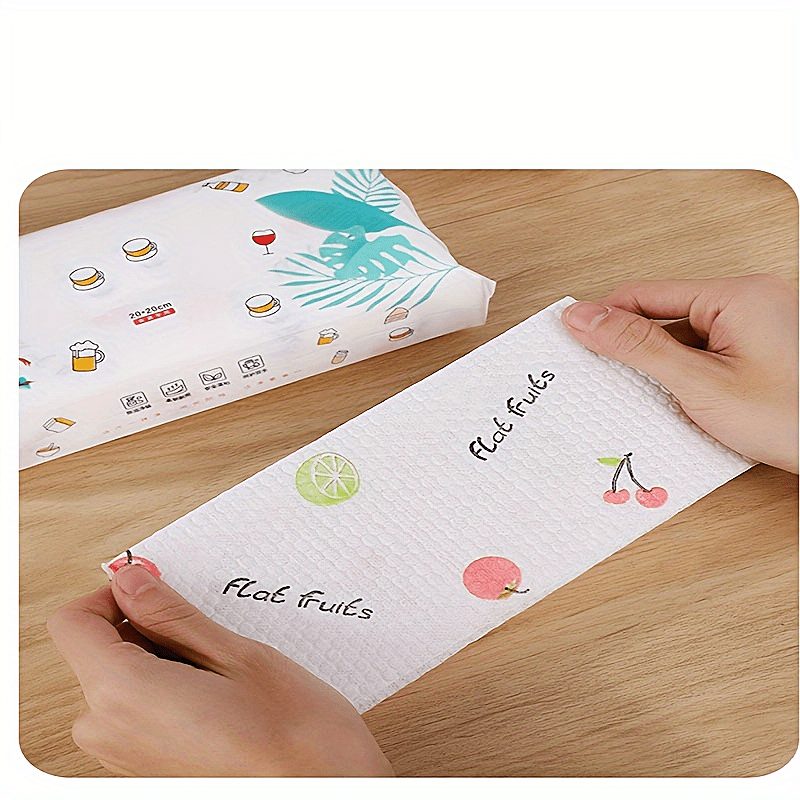 100pcs Outdoor Camping Wiping Paper Disposable Dry and Wet Dishwashing Cloth