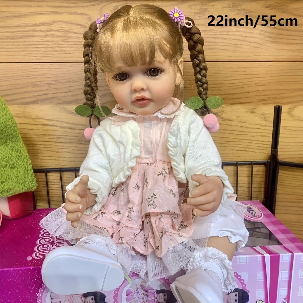 22" Realistic Vinyl Betty Reborn Doll, Hand Implanted Hair