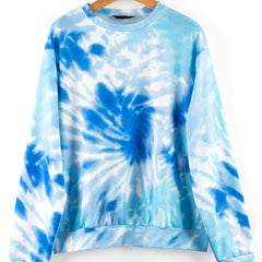Tie Dye Round Neck Hoodie Casual Stylish Sweatshirt Women's