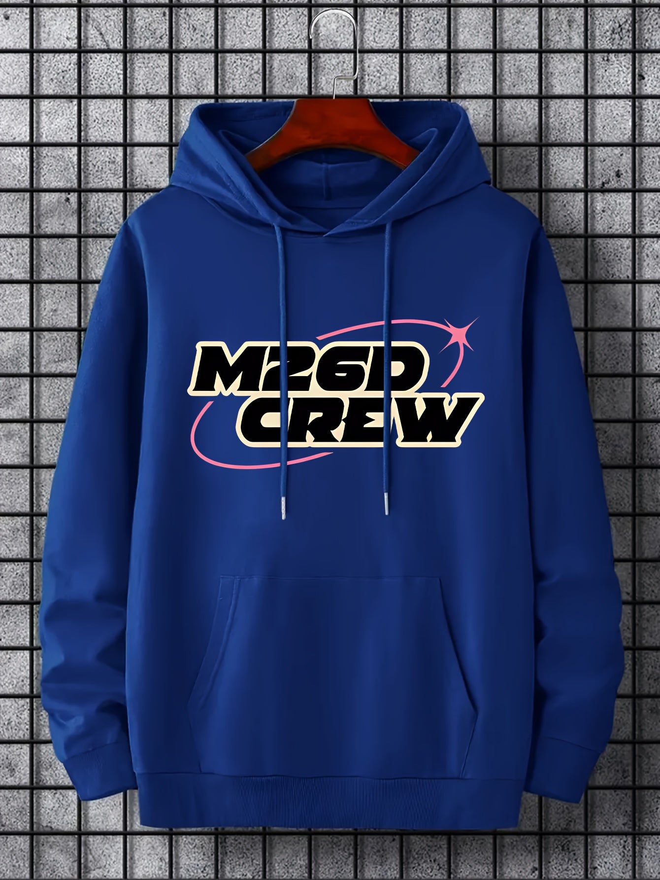 Men's MZGD CREW Print Hoodie Casual Drawstring Hoodie Sweatshirt